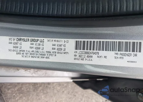 2013 Chrysler 200 Touring from USA, damaged, VIN 1C3CCBBB6DN764978